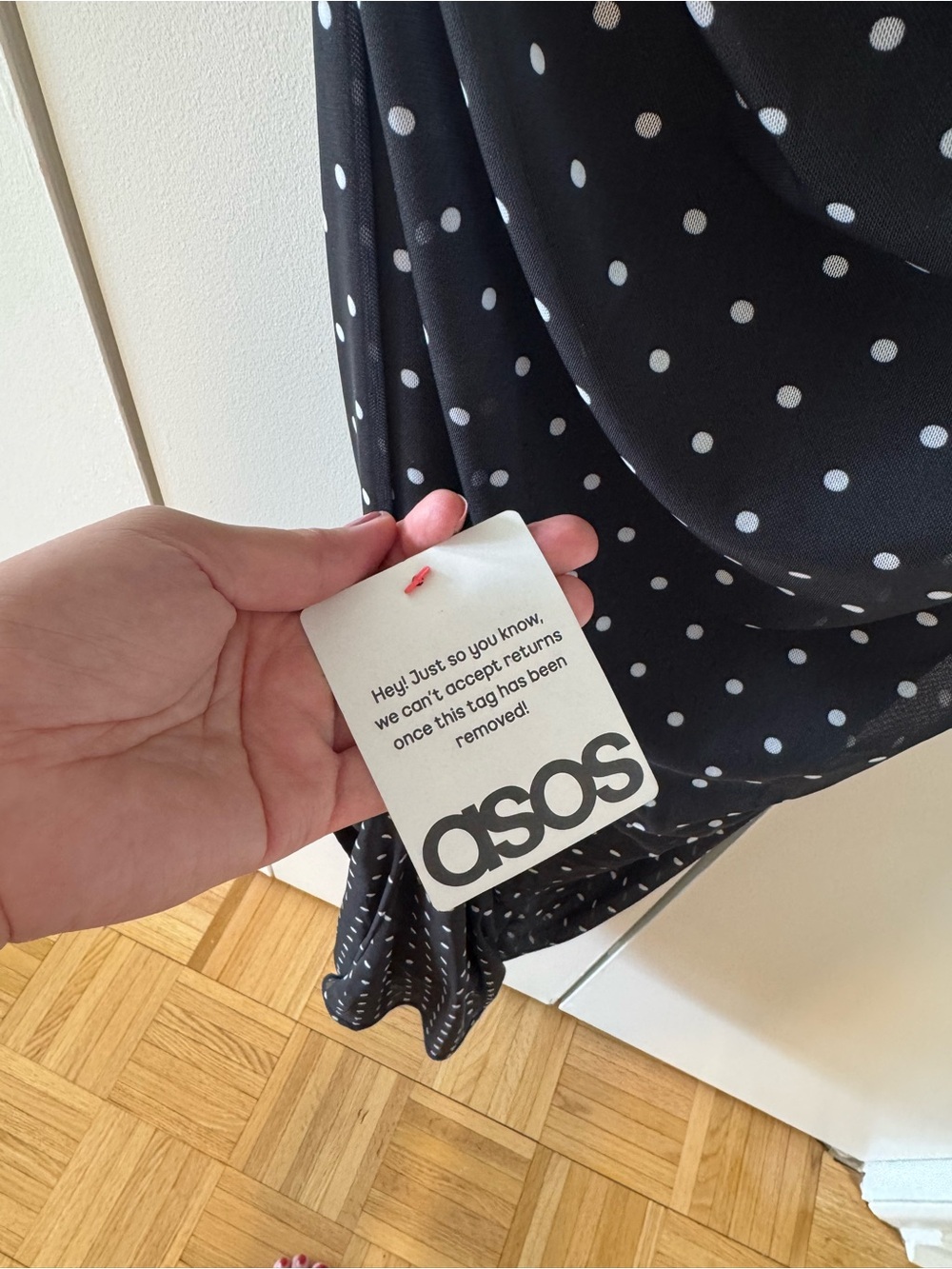 ASOS Black & White Polka Dot Ruched Maxi Dress Size 6 - Picture 5 of 5